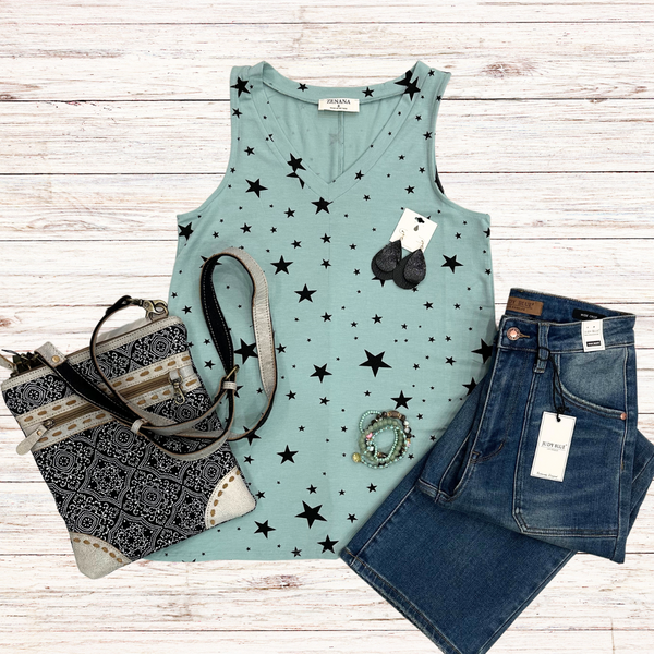 Star Sleeveless Top S-XL