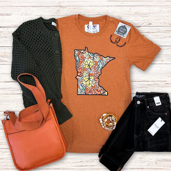 MN Fall Leaves Graphic Tee S-2XL