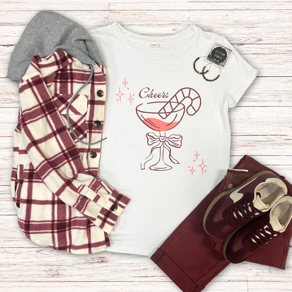 Cheers Holiday Tee S-L