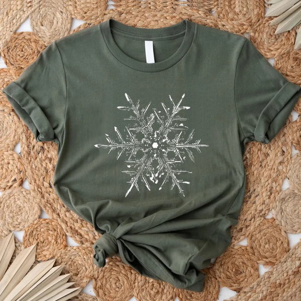 Olive Snowflake Tee S-XL