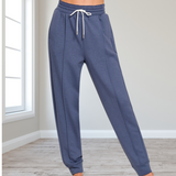 Zenana Indigo Fleece Joggers S-3XL