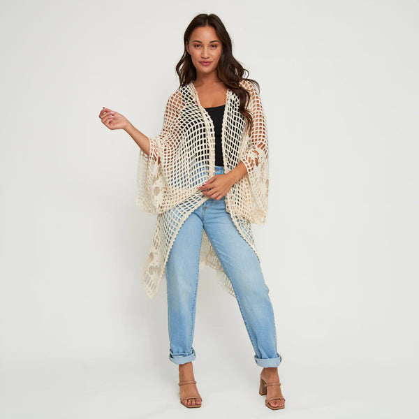 Iris Open Crochet Kimono/Cover Up