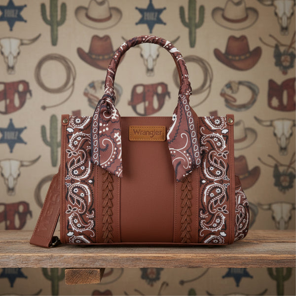 WRANGLER WESTERN DESERT PAISLEY TOTE BAG Brown