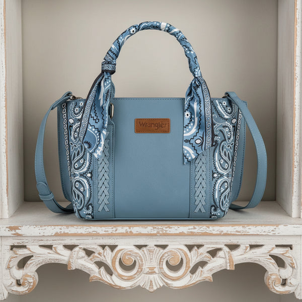 WRANGLER BRAIDED DESERT PAISLEY HANDBAG COLLECTION Blue