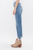 Mica Denim High Rise Crop Flare W/ Uneven Hem