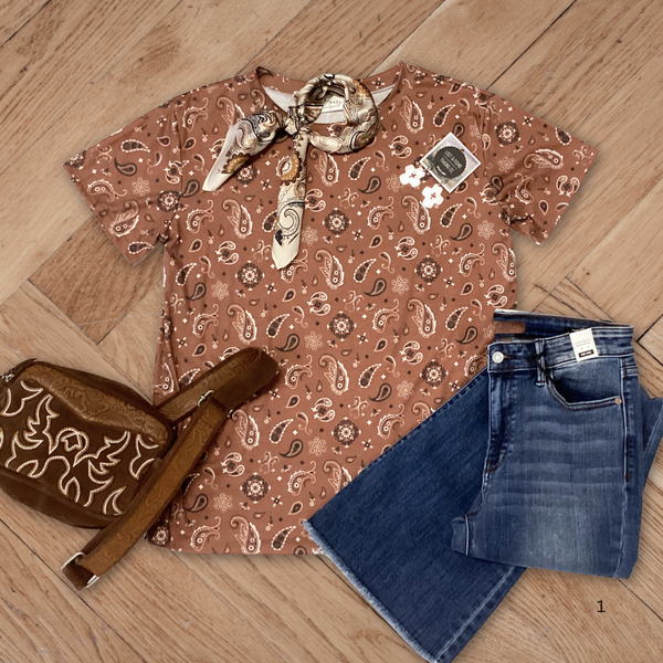 Bandana Print Short Sleeve Tee