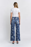 Mica Denim High Rise Wide Leg With Floral Embellishment