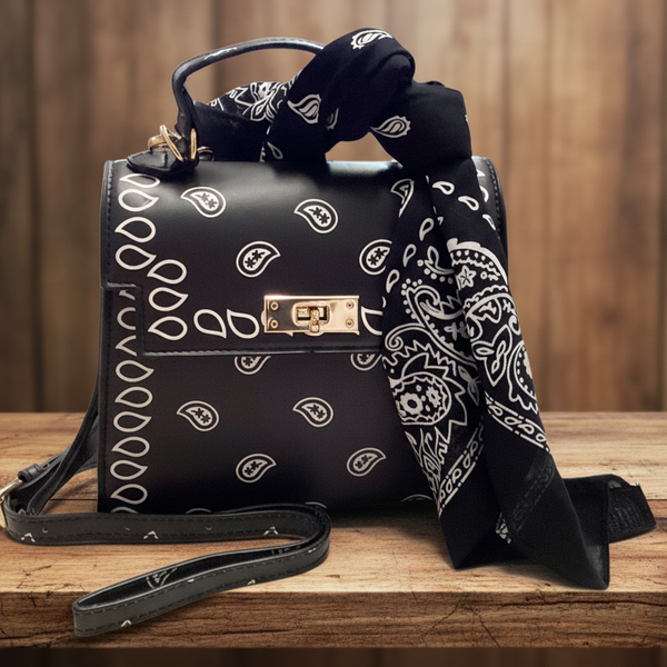 Black Bandana Crossbody/Satchel