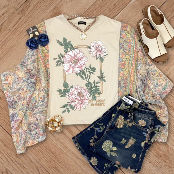 Grow In Grace Graphic Tee Poncho