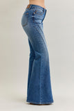 Judy Blue Mid Rise Jaqueline New Flare Double Angular Seam Denim
