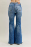 Judy Blue Mid Rise Jaqueline New Flare Double Angular Seam Denim