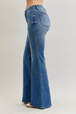 Judy Blue Mid Rise Jaqueline New Flare Double Angular Seam Denim