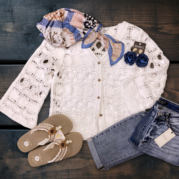 Snow White Crochet Lace Cardigan