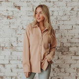 Tan Soft Button Up S-XL