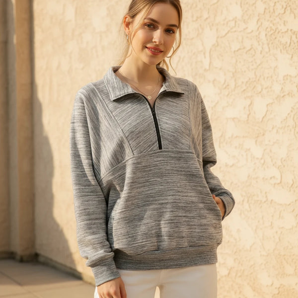 Marbled Black Quarter-zip S-XL