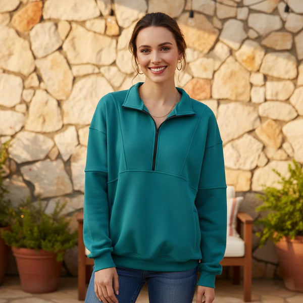 Teal Quarter-zip S-XL