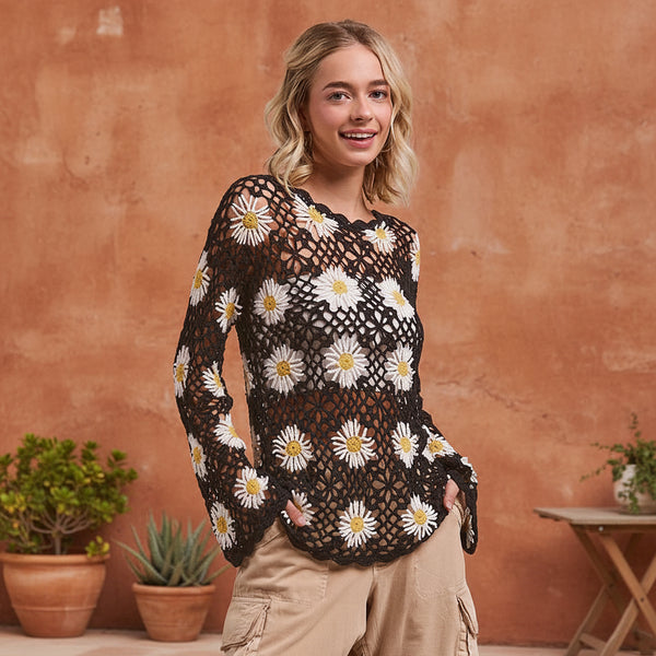 Carolyn Crochet Summer Sweater S-XL