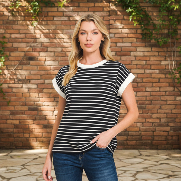 Black Stripe Top S-L