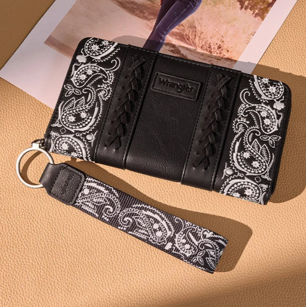 Wrangler Paisley Print Wristlet Wallet