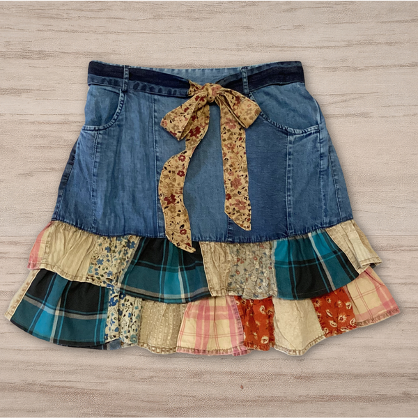 Kira Denim & Patchwork Skirt