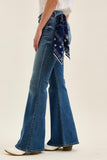 Midrise Jaqueline Flare W/ Triple Needle Back Pkts + Bandana Loop
