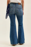 Midrise Jaqueline Flare W/ Triple Needle Back Pkts + Bandana Loop