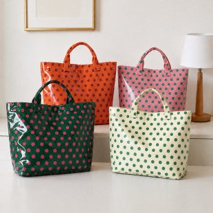 Large Polka Dot Vinyl Tote Bags