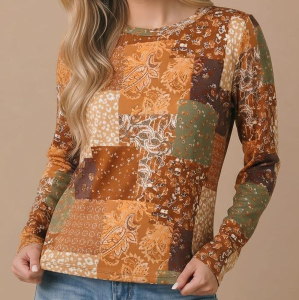 Sheryl Patchwork Top S-3XL
