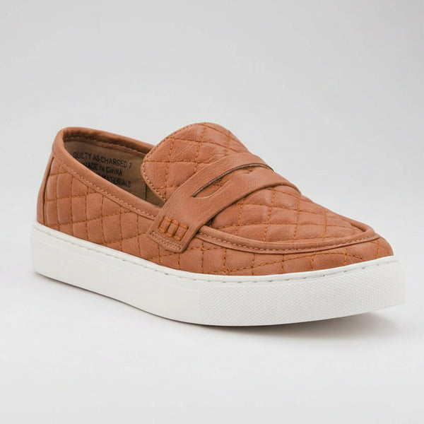 Corkys Cognac Hey Girl Quilty As Charged Sneaker Loafer