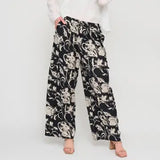 Black Fall Floral Palazzo Pants S-XL