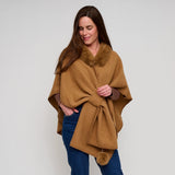Kelsie Open Front Wrap One Size Faux Fur Collar Shawl