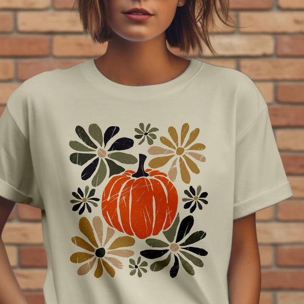 Boho Floral Pumpkin Tee S-XL