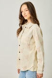 Ivory Washed Corduroy Embroidery Jacket
