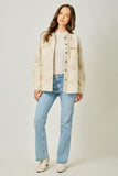 Ivory Washed Corduroy Embroidery Jacket