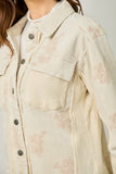 Ivory Washed Corduroy Embroidery Jacket