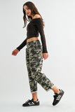 Mica Denim Mid Rise Crop Camouflage Boyfriend Denim