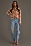Rust and cream Plaid Soft Button Up S-2XL