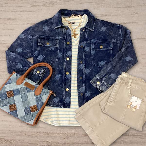 Navy Vintage Washed French Terry Jacket