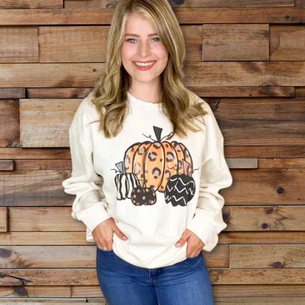 Pumpkin Crewneck Sweatshirt S-2XL