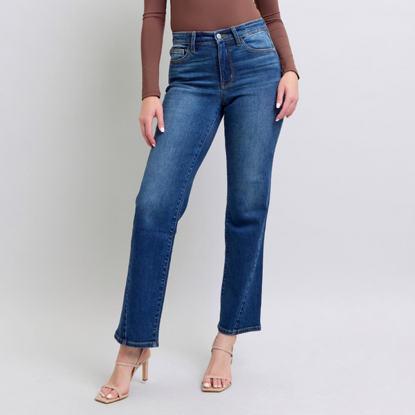 Judy Blue Mid Rise Side Seam Detail Strait