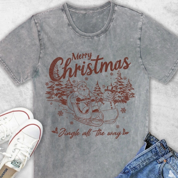 Gray Jingle All The Way Tee S-XL