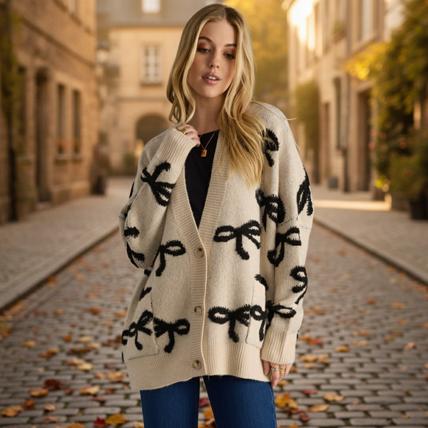 Black Bow Cardigan S-XL