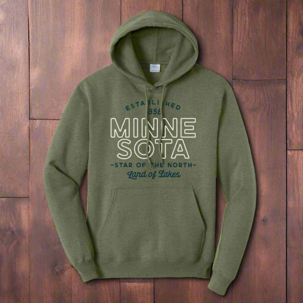 Heather Olive Minnesota Hoodie S-2XL