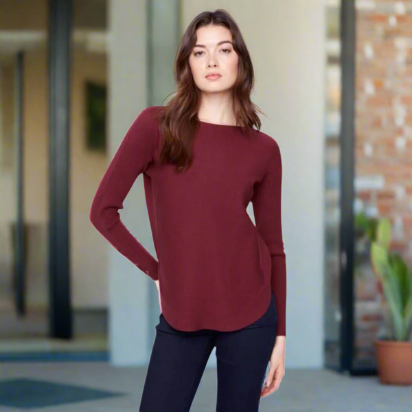 Burgundy Front Pocket Sweater
