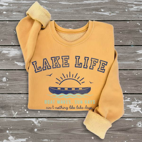 Mineral Washed Mustard Graphic Sweatshirt S-XL