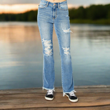 Judy Blue High Waist Destroy Fray Hem Bootcut