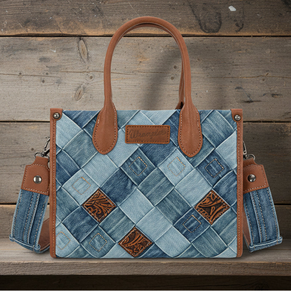 Wrangler Woven Denim Tote/Crossbody - Jean