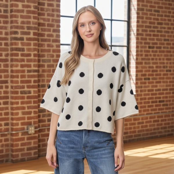 Patsy Polka-dot Cardigan S-3XL