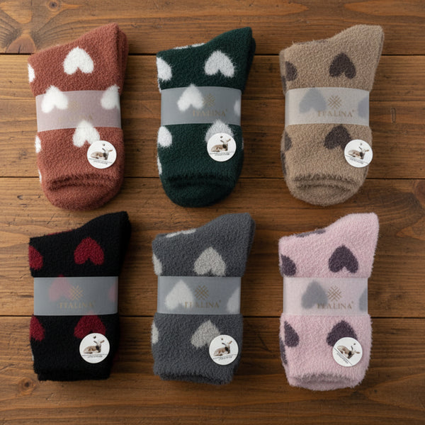 Soft & Fuzzy Acrylic Wool Heart Socks